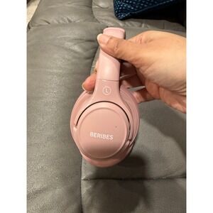 BERIBES Wireless Over Ear Headphones Pink Bluetooth Noise Cancelling